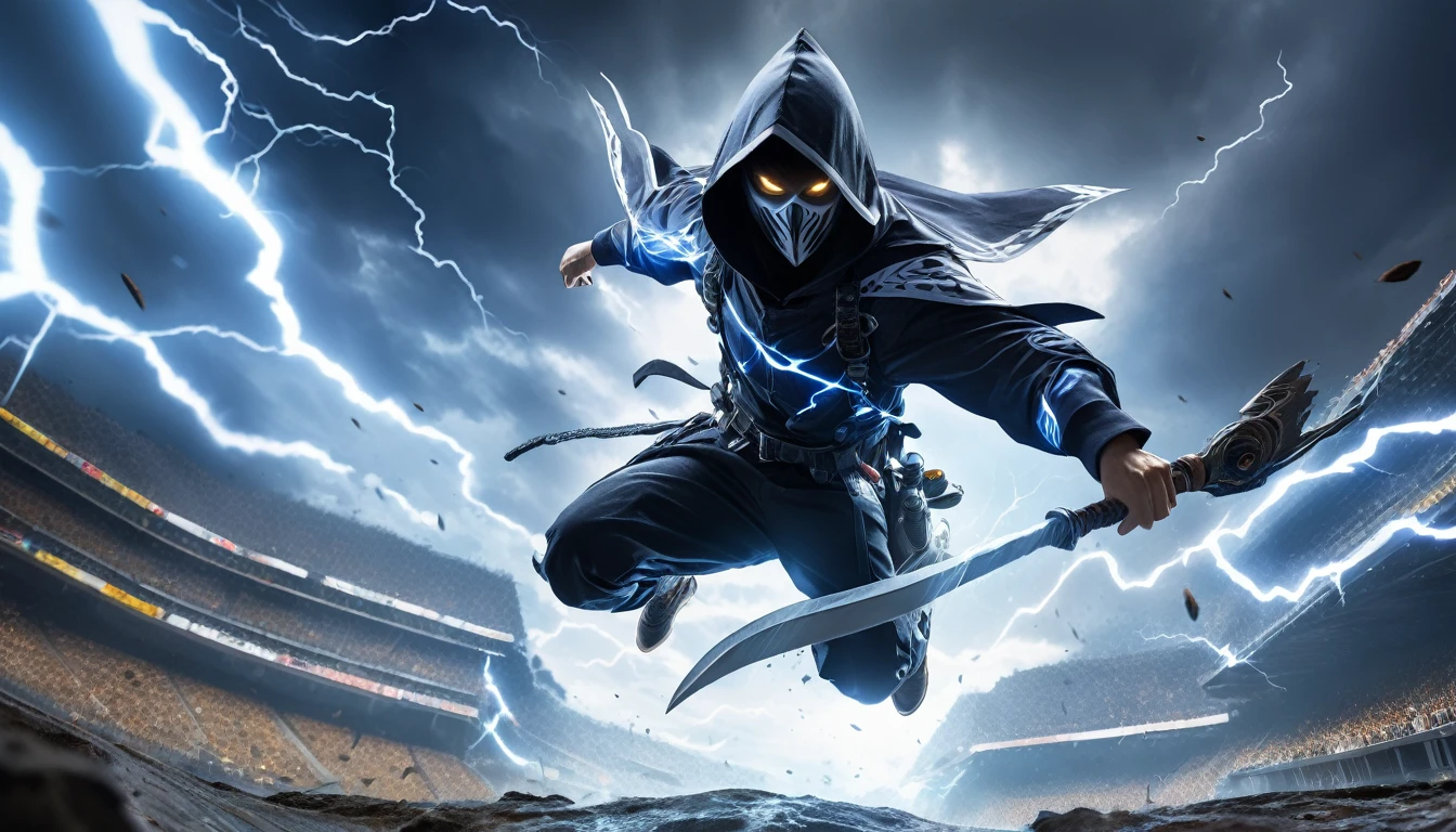 Realistic photos, RAW Photos, (Shadow Reaper), (blue-white shining rays), attacks viewer, Powerful movements, jump on prey, ((Dynamic jump)),
Shadow Reaper approaching from above, sudden approach, Bad-tempered, dynamic Shot from grand, lightning magic,High resolution, masterpiece, Highest quality, Intricate details, Very detailed, Clear focus,texture, Delicate eyes, Professional, 4K,Shallow and deep, Kodak Vision Color, Exactly, Very detailed, photograph_\(Extremist\), photographpractical, practical, Post-processing, Maximum details, Roughness, Real Life, Extremist practical, Photorealism, photographgraphy, 8K Ultra HD, photographgraphy