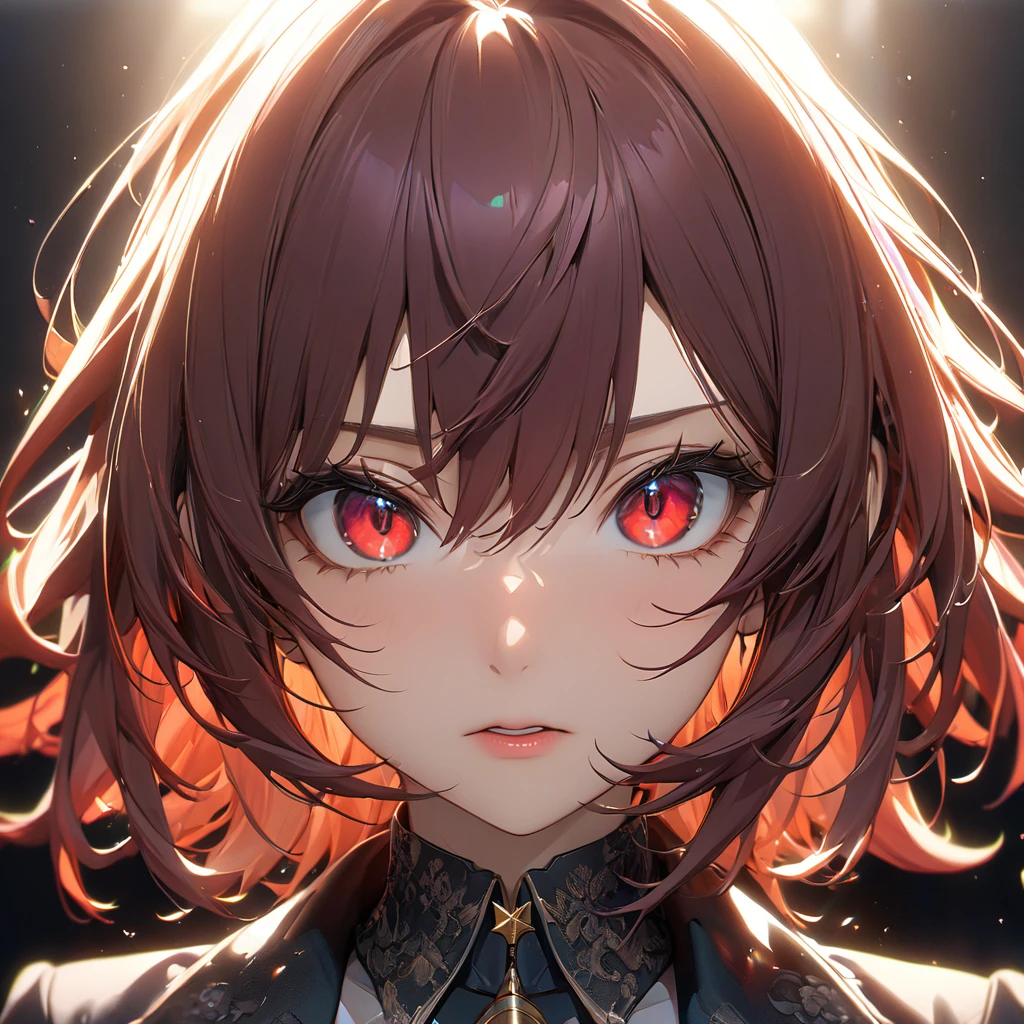 最high quality, wonderful_delicate, wonderful delicate eyes, Super detailed, beautiful, 8k , One girl, Red eyes, evil, Facial Contour,(Absurd, High resolution, Super detailed), masterpiece, The perfect solution, wonderfulディテール, Super Detailed, Cinema Lighting, Ray Tracing, Depth of written boundary, Cinema Lighting, Ray Tracing, 超High resolution, Attention to detail, 最high quality, High resolution, high quality, Awards, Super Detail, masterpiece, 8k, 超High resolution, Attention to detail, 最high quality, High resolution, high quality, Awards, Super Detail, masterpiece, 8k, Digital Art, Anime Coloring