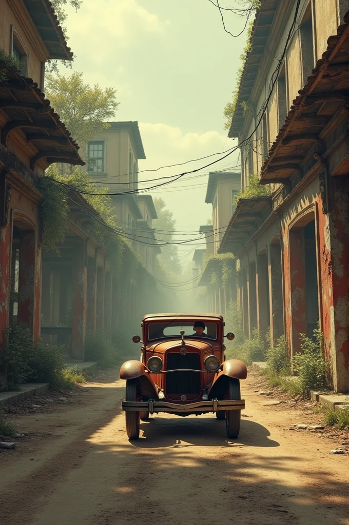 An game having one ond car with some oldy structure