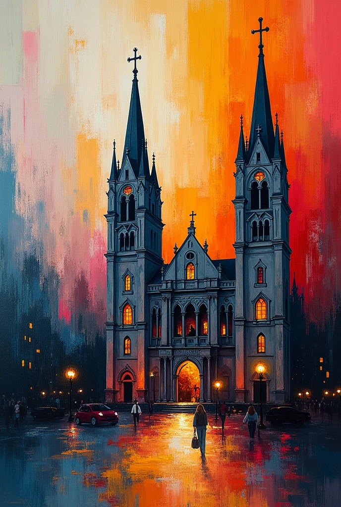 Make the saint joseph church an expressionism painting