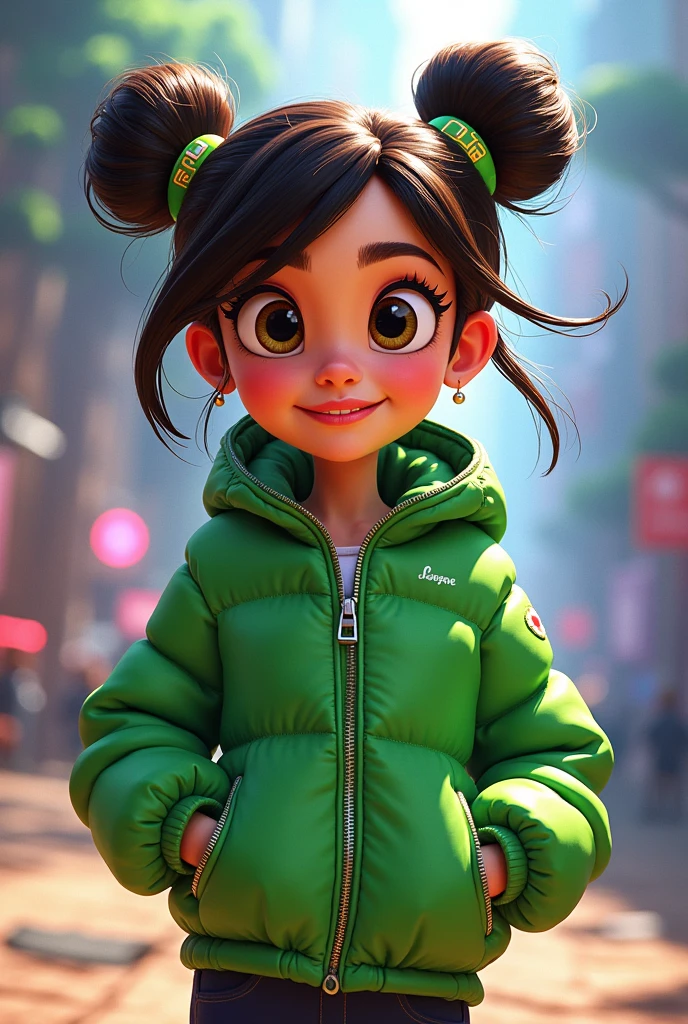 From Wreck It Ralph Vanellope Infinity Girl Frech Mein Jacket Grün Zip
