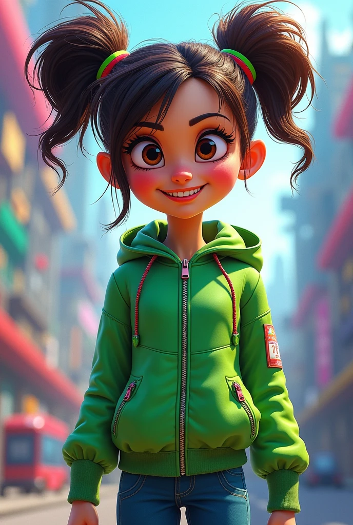 From Wreck It Ralph Vanellope Infinity Girl Frech Mein Jacket Grün Zip
