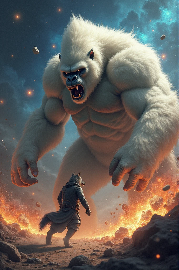 Ralph the wolf vs George white gorilla background destroy universe