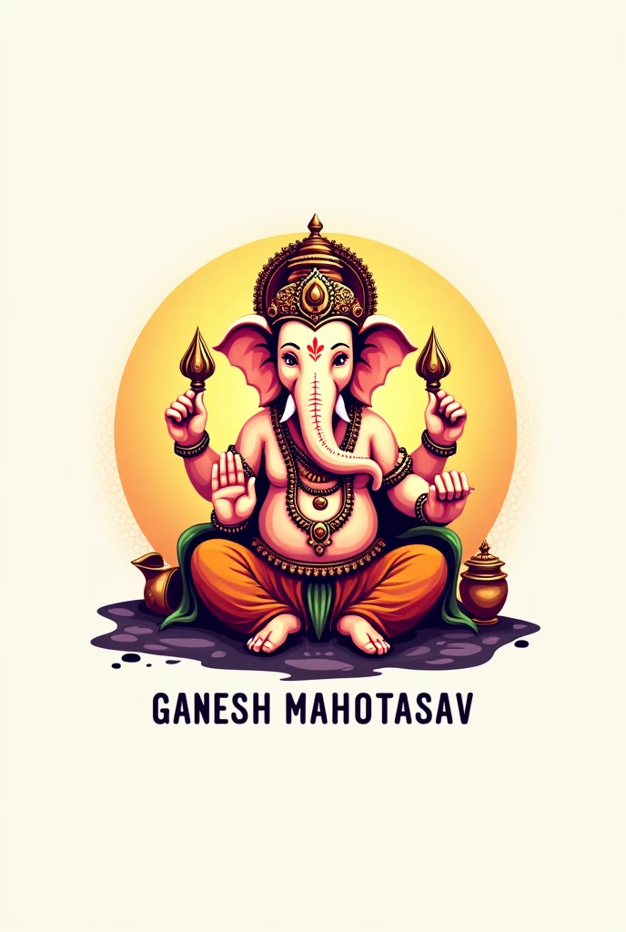 Can you please make a Logo of uttarsanda ganesh mahotsav group with ganesh ji pitcher