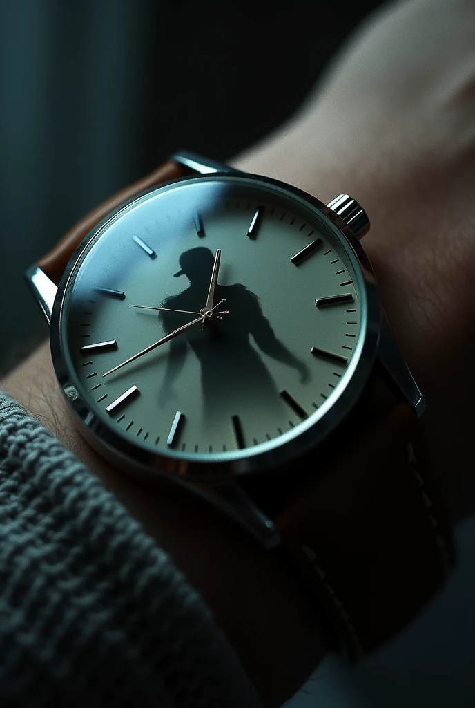 Then, I saw something reflected in the watch glass. A shadow. It wasn&#39;t mine. 