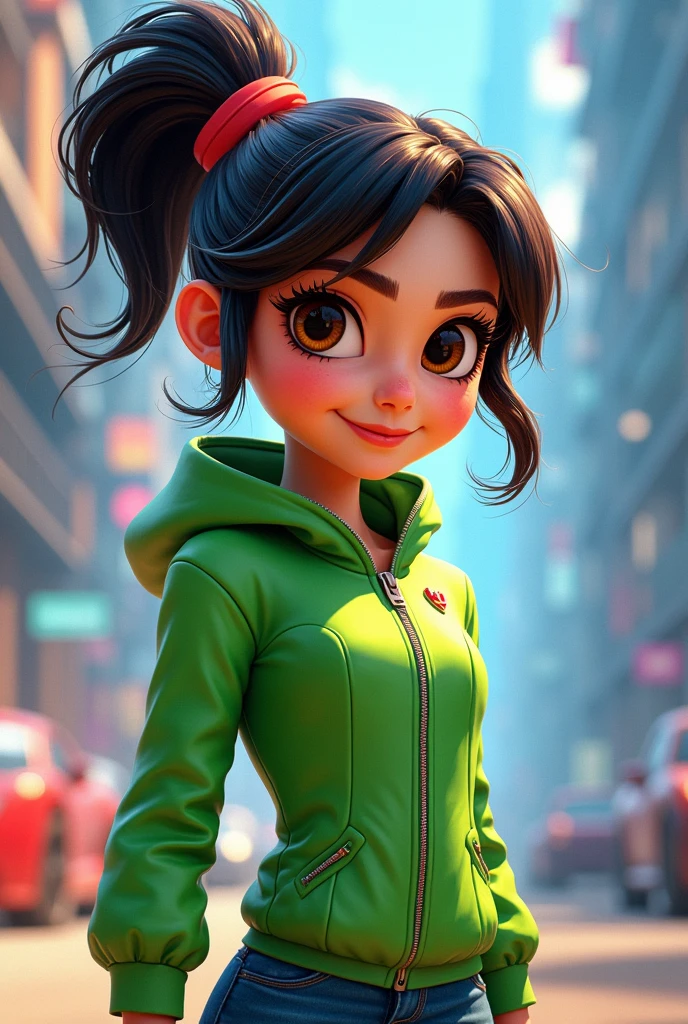 From Wreck It Ralph Vanellope Infinity Girl Frech Mein Jacket Grün Zip