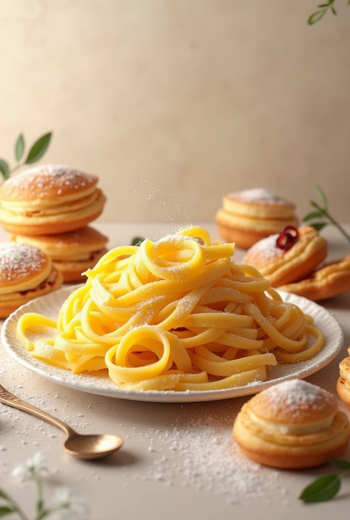 Crepe tagliatelle et mini pancakes