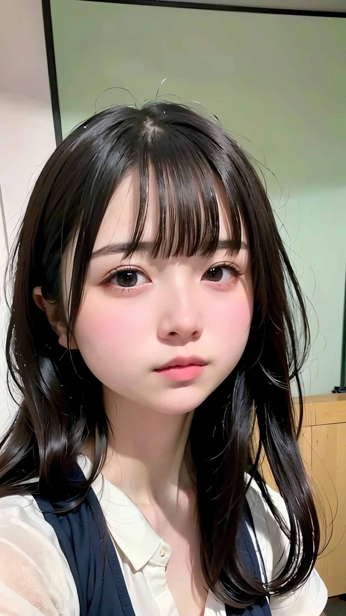 (masterpiece, Highest quality:1.2), One Girl, , cute, Expressionless, alone, Small Nose, Small red cheeks and nose, 非常にcute表情, Random Hairstyles, Flat Chest、