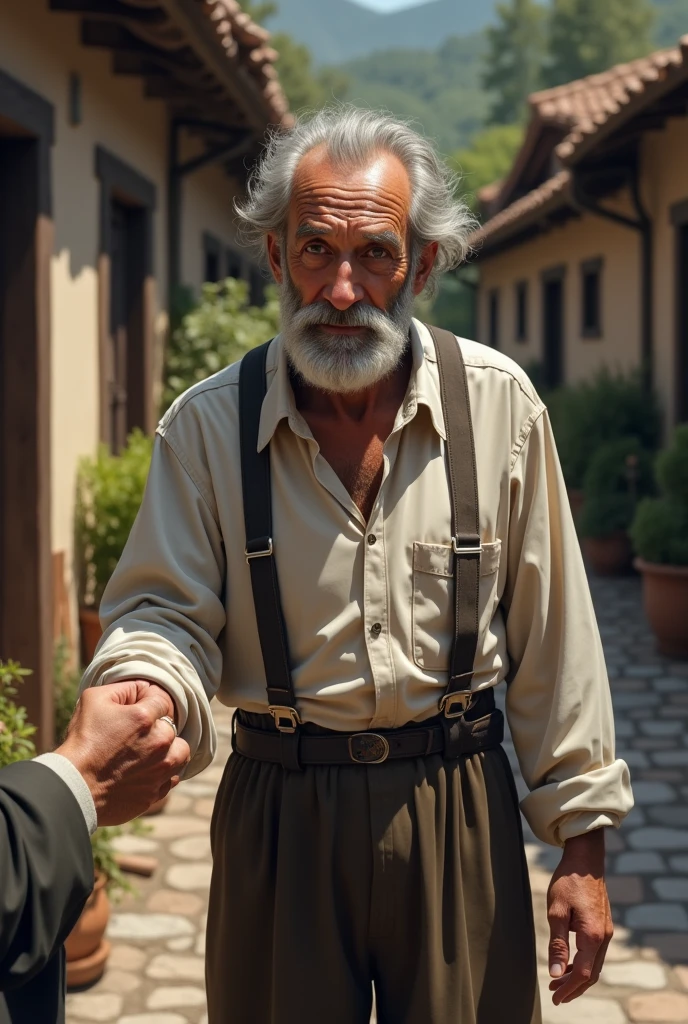 Prompt 4: The old man refuses the reward, saying he was just doing what was right.
