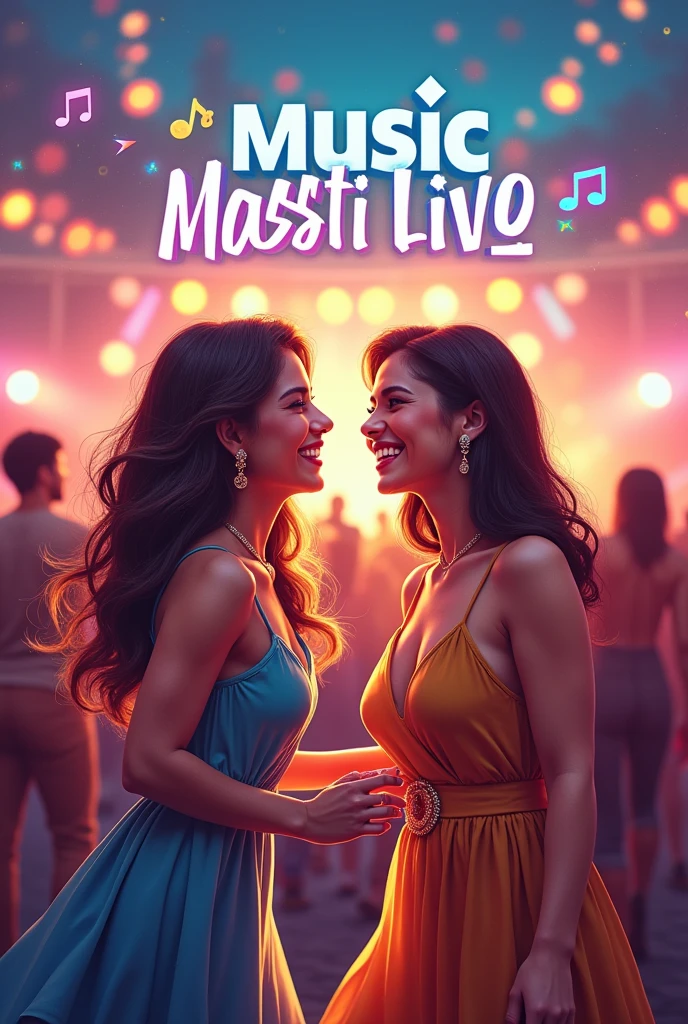 Music Masti Live logo with cute real couples