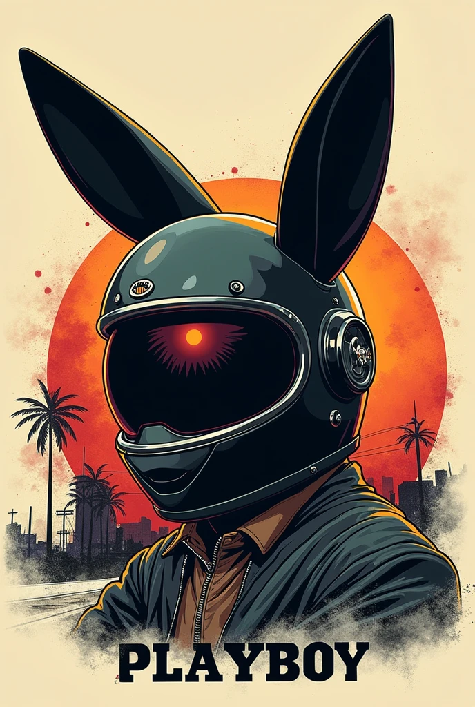 playboy logo with a helmet and make it a crew like in the manhwa windbreaker