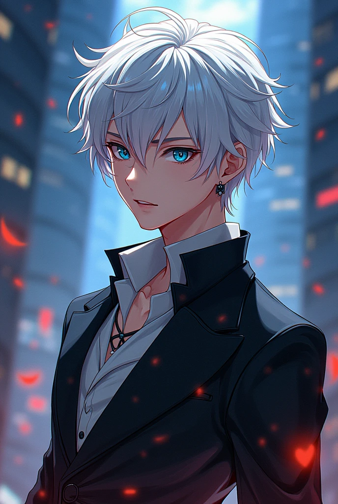 I want to create a male OC with white hair in the anime style
