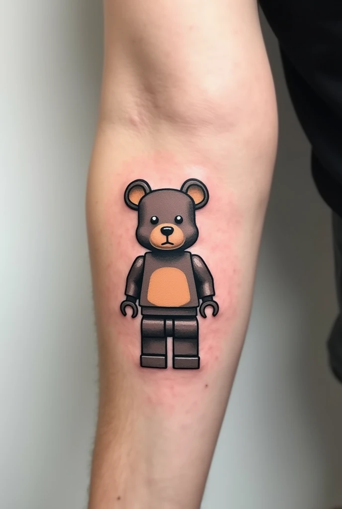 Minimalist Lego Bear Tattoo