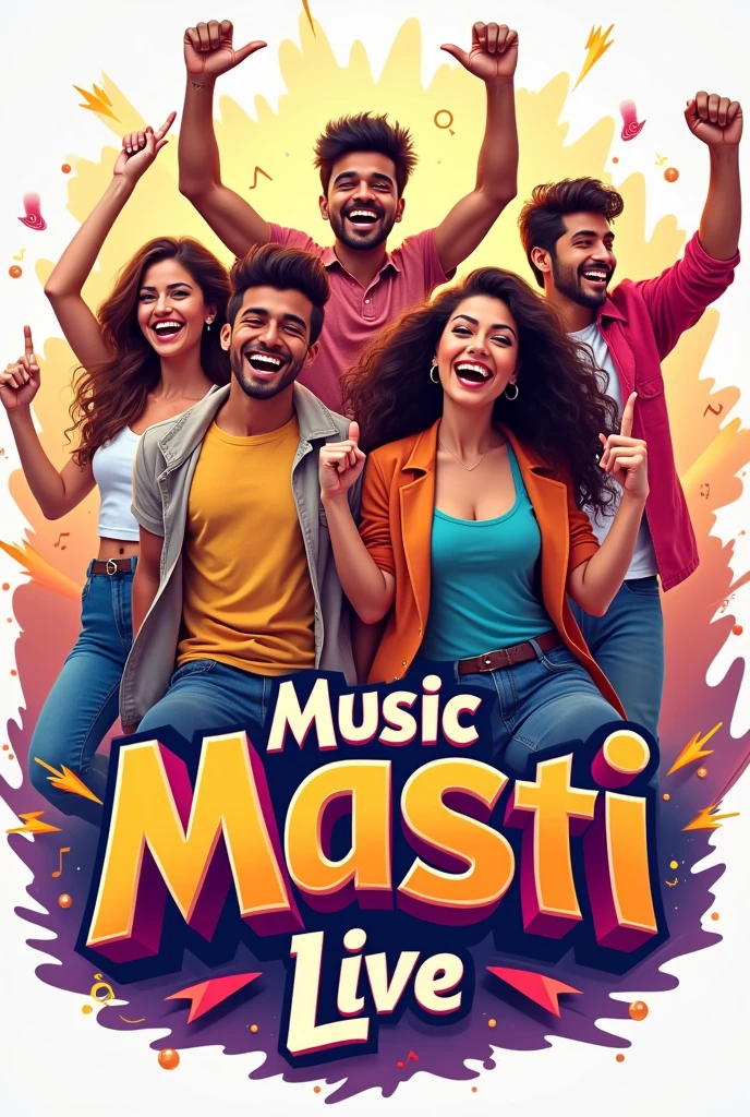 Music Masti Live logo with cute real couples
