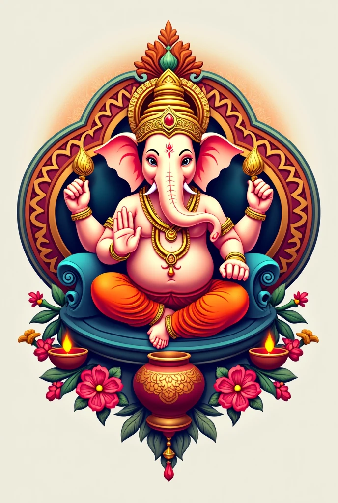make a Logo of uttarsanda bazar group ganesh mahotsav with ganesh ji pitcher