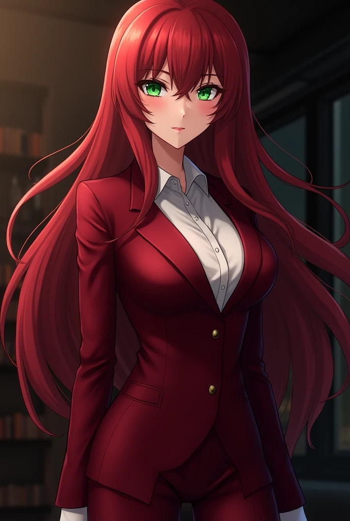 Rias Gremory in a tight school uniform