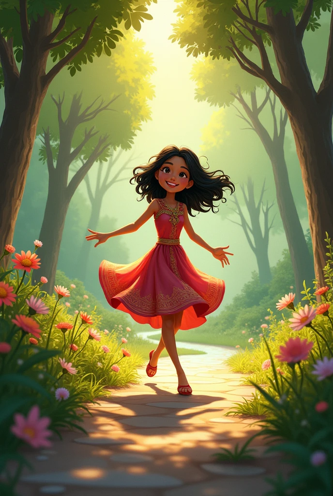 Sindrala having fun on foot path