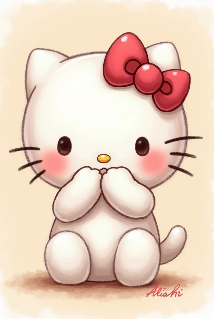 Hello Kitty cat pouting