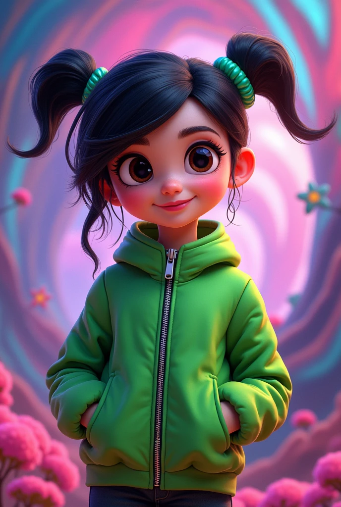 From Wreck It Ralph Vanellope  Infinity Girl Jacket Grün Zip 