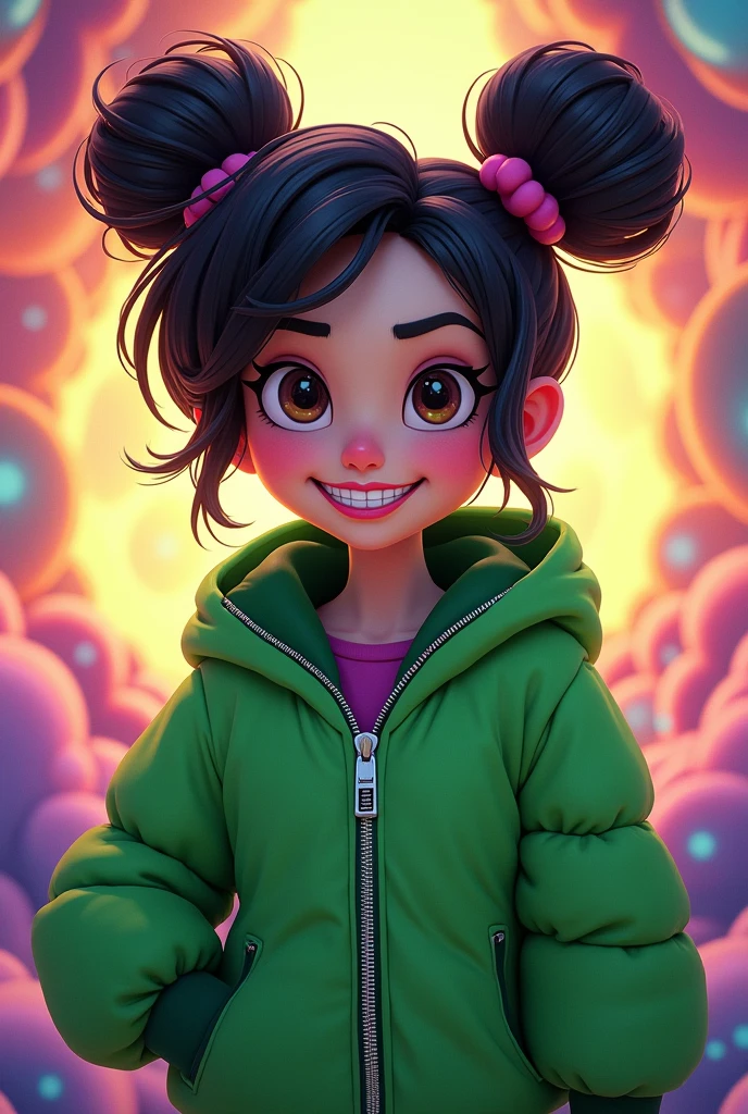 From Wreck It Ralph Vanellope Infinity Girl Jacket Grün Zip