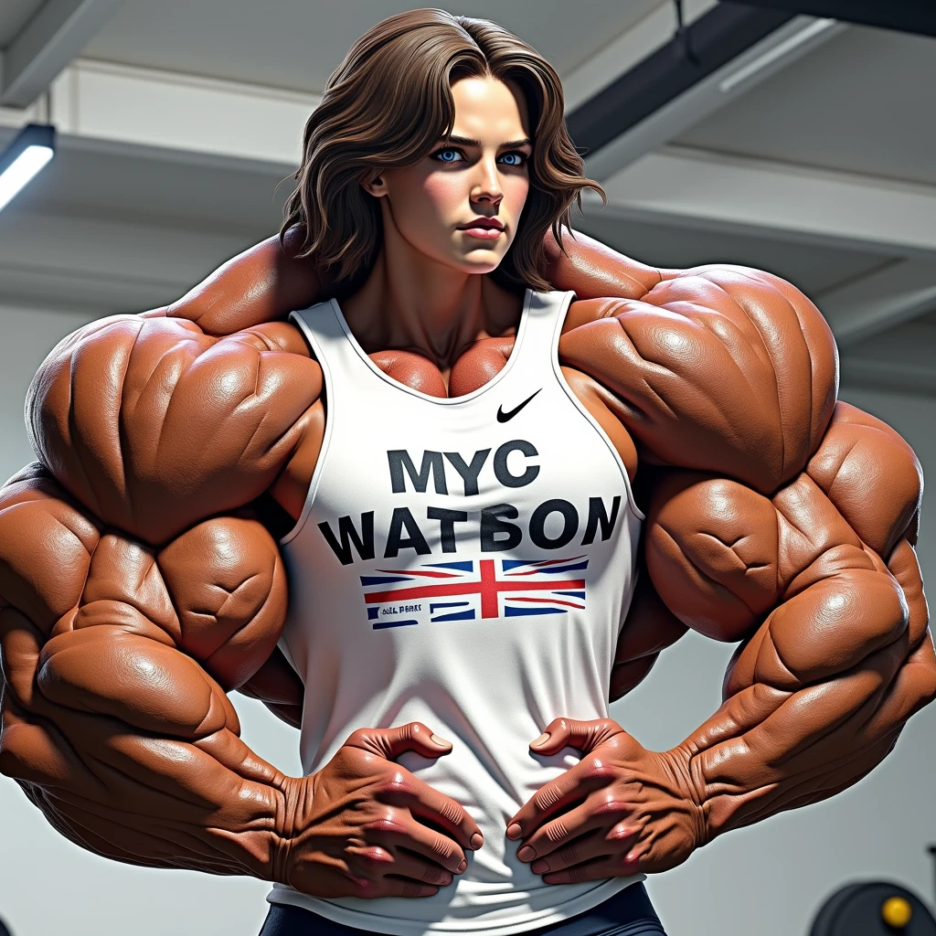 Emma Watson got into bodybuilding and she got insanely huge and ripped.