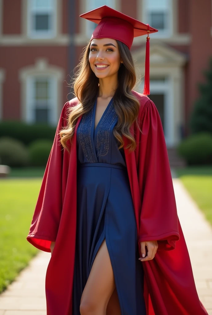 Girl in graduation dress 
