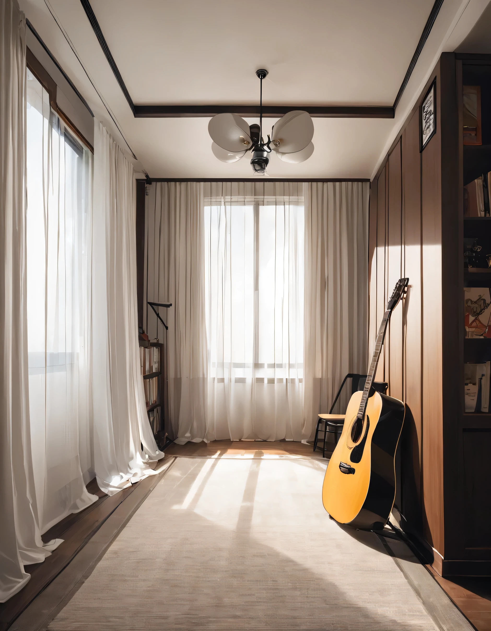 White Curtains、A room with a guitar