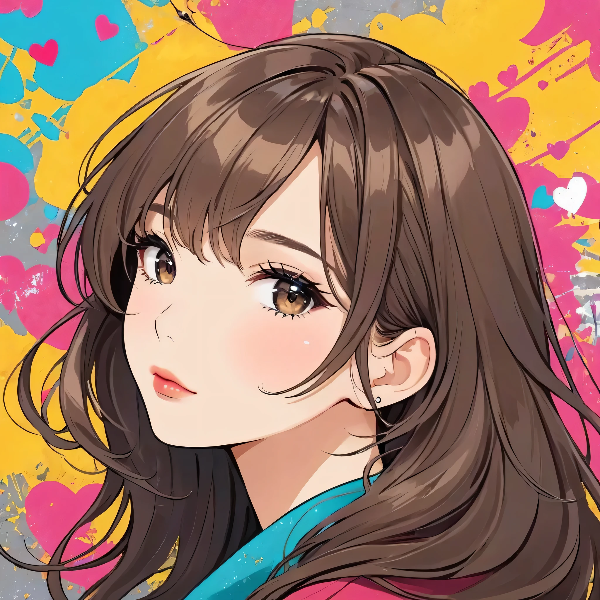 Micho colorful style, Simple Line Initialism，Abstract art，(((The most beautiful girl of all time))), Lips in love, Dark Eyes, Graffiti on the wall, stylish design