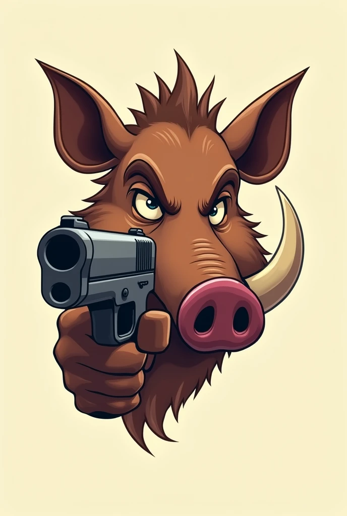 logo tête
sanglier toon,3/4 face,vise
avec pistolet