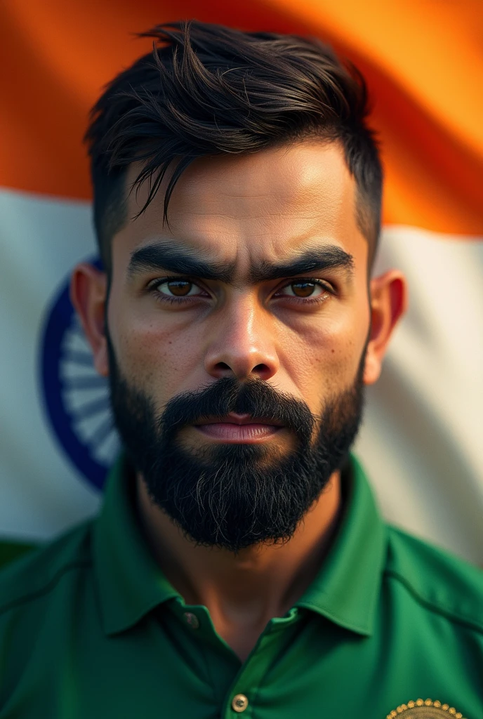 Indian flag on virat kohli