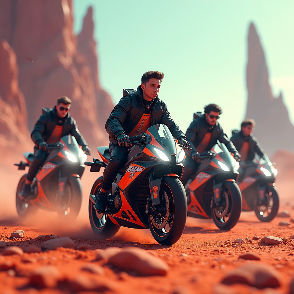 20  boy group ride ktm
 super bike on March planet 
