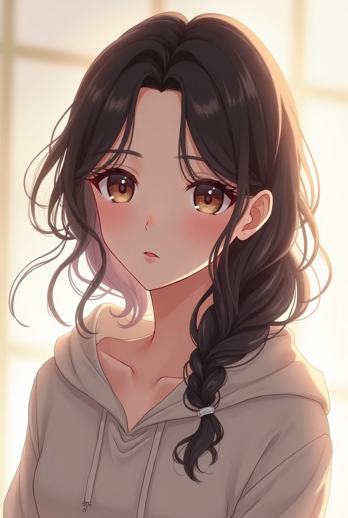 fine、beautiful girl、anime、hoodie