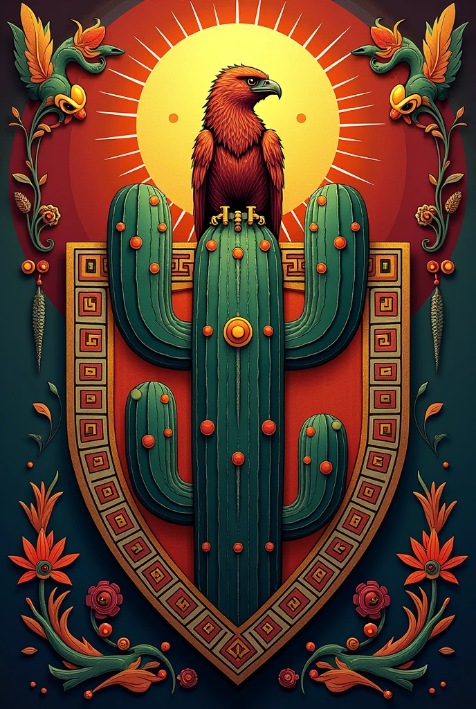 Coat of arms with the Aztec theme first year
