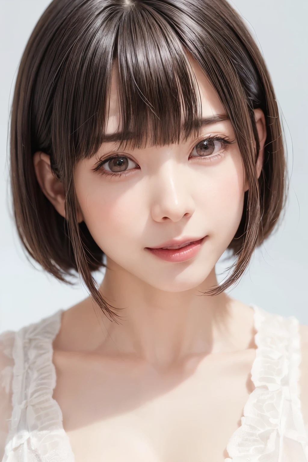 (software:1.8、masterpiece, Highest quality),1 person, alone, hyper Realistic, Realistic,Realistic, Looking at the audience, Light brown eyes:1.4,Brunette Short Bob Hair with highly detailed shiny hair, Brightly colored winter clothes, Lepangas:1.4), Outdoor, Mouth closed, Upper Body、big chest eye、eyelash、{Hugeな|big chest|Hugeなな|Mega} whole :2, chestの谷間:2、(((big chest eye、Short Bob Hair、Highlights from Students、Looking at the audience、She is very beautiful and cute、Show me your ears、Long neck、smile、Close your mouth and smile、Bangs and beautiful teeth)))、Ideal body type、(Nothing is drawn、A very beautiful pure white background:1.6)、美しいLong neck:1.4、(({Huge|big|Hugeな|Mega} chest, chestの谷間:2、Upper Bodyは服を着ていない:1.6))、(((Portraiture:2)))、Perfect Anatomy