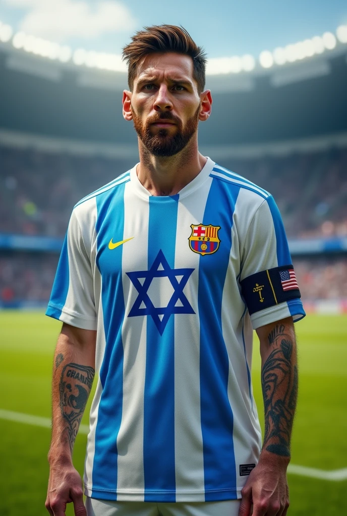 Israel flag on messi