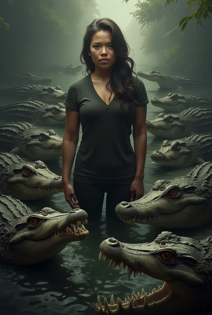 Sarah Duterte surrounded by crocodiles