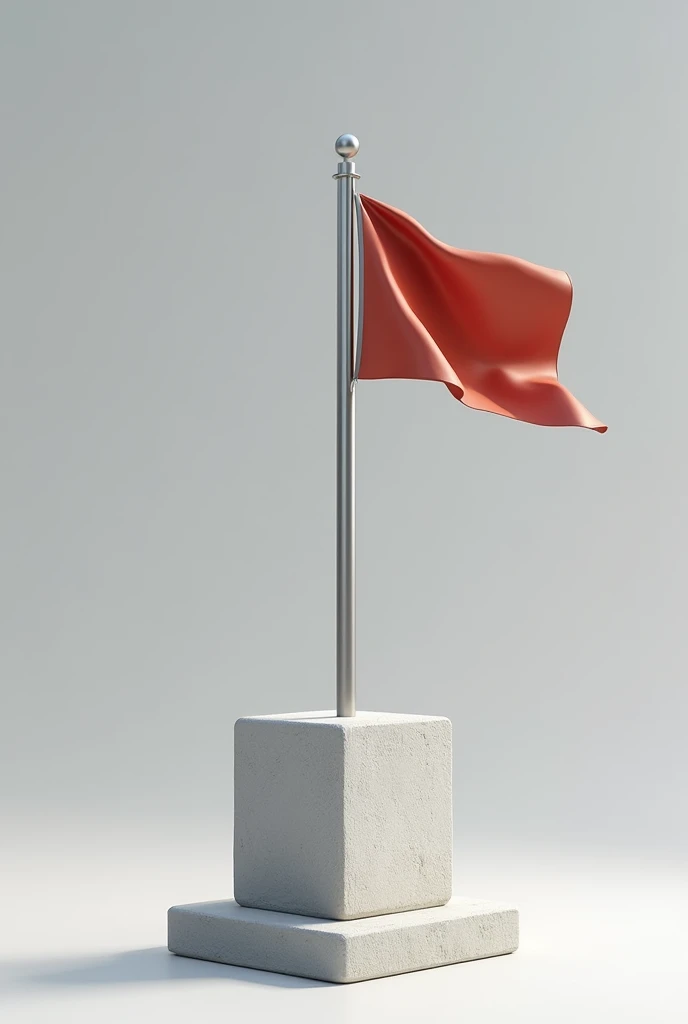 concrete flag stand, 3D image 