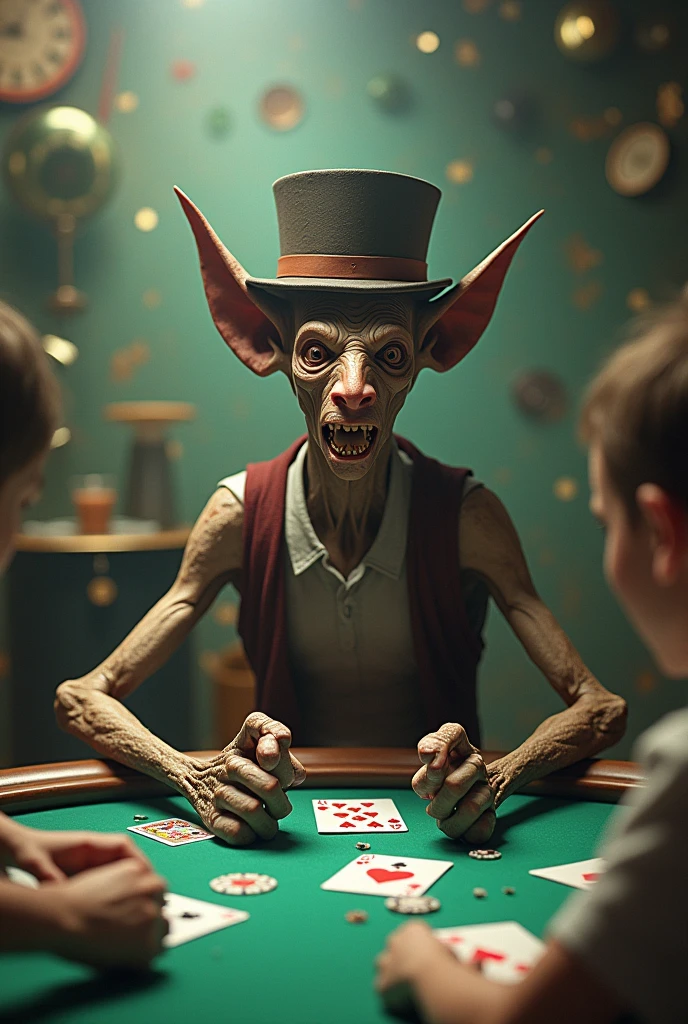 Poker ，Wear a hat，Long hands and feet，Crazy Run