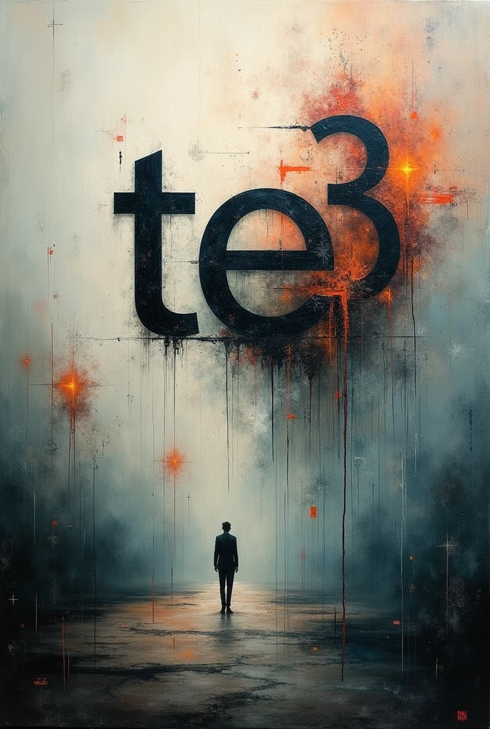 Tableau sur le quel est écrit: "Te³"