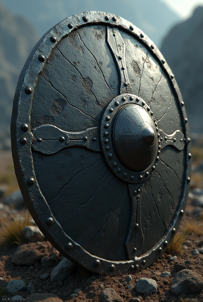 shield,Mediovale,grimdark,full of detail,round-cropped