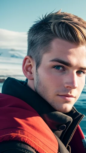 A handsome young Icelandic man focus on the face