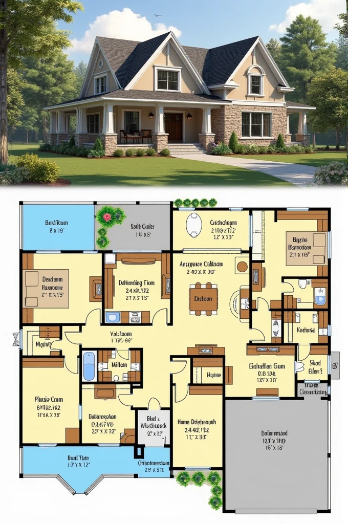 design a house with 4 rooms