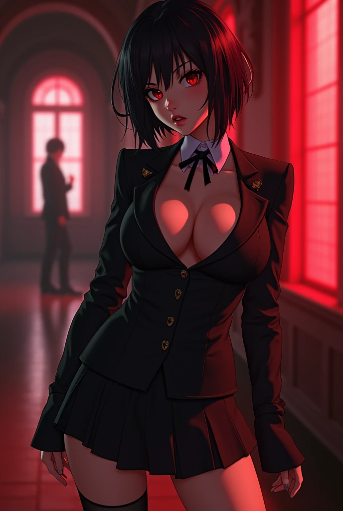 Yumeko jabami cosplay, sexy pose, sexy body, school
