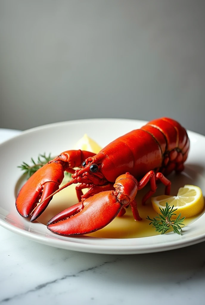 Plate with lobster in it
