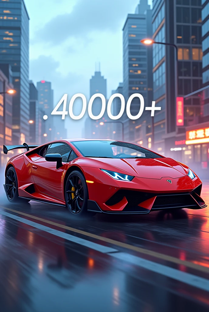Create an image of a car with the number 40000 sticker