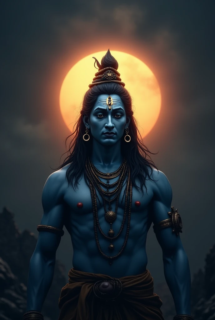 HD image of Mahadev in black background and sun rice 