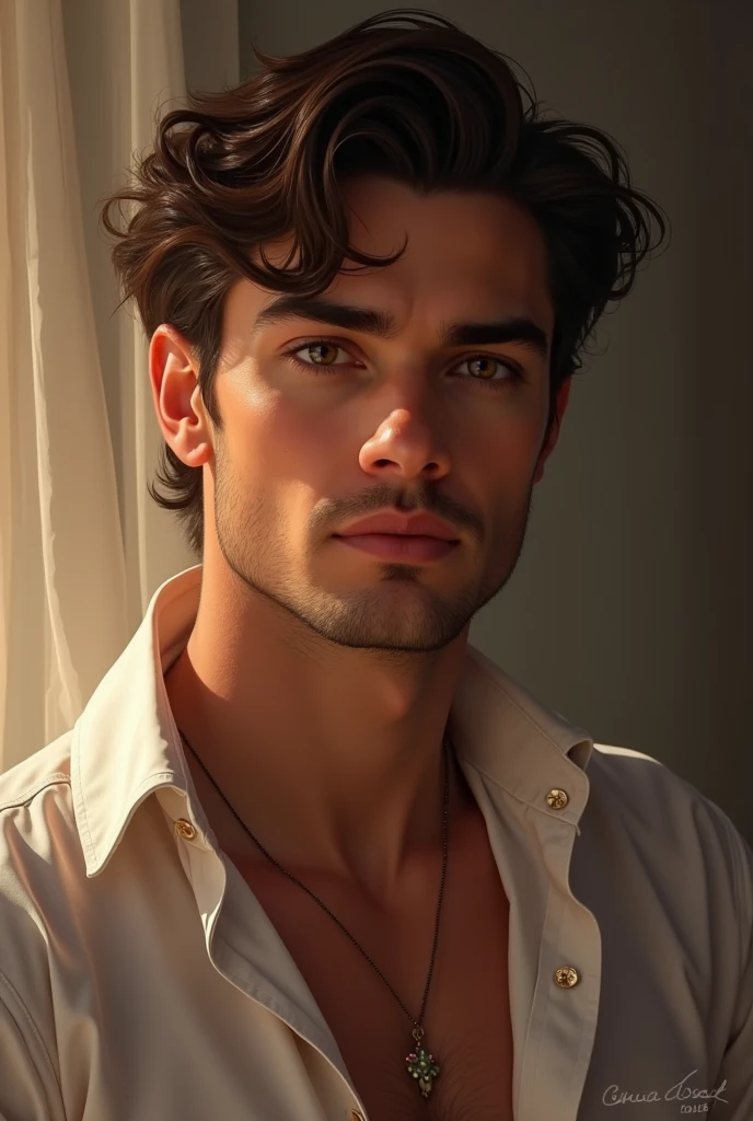 A picture of a man and I see him as romantic