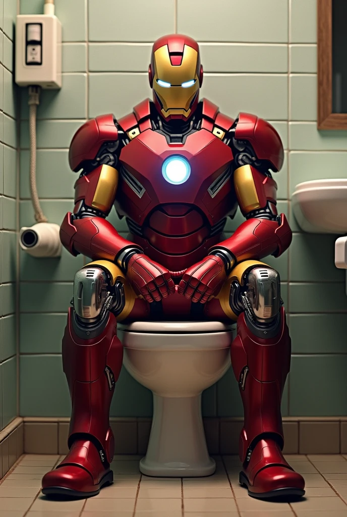 Iron man toulet kar raha hai 