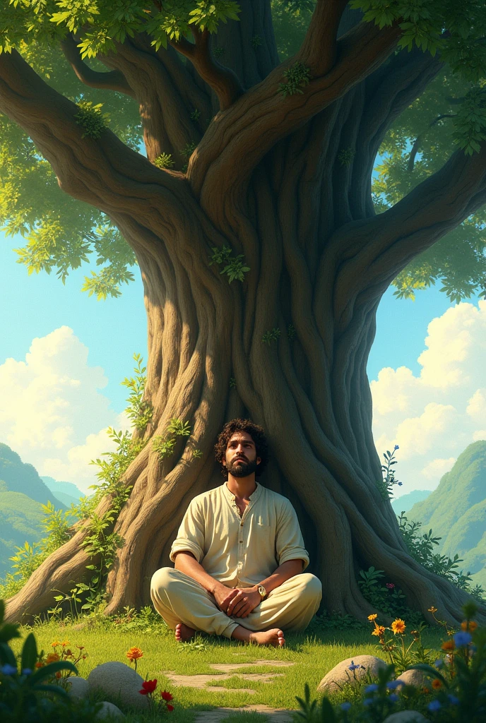 Natural  tree with a man