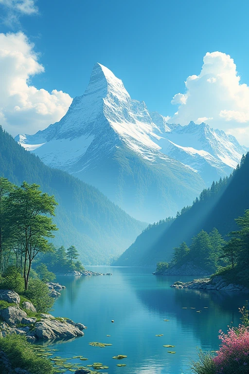 Ghibli background mountain